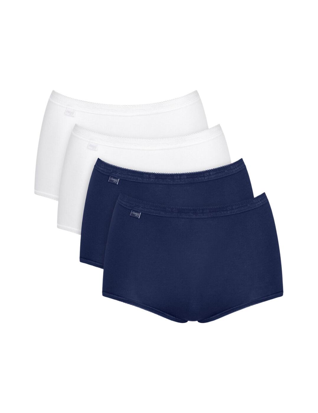 Sloggi Basic+ Maxi Brief Knickers Pants 4 Pack 95% Cotton - 10103326 RRP  £45.00