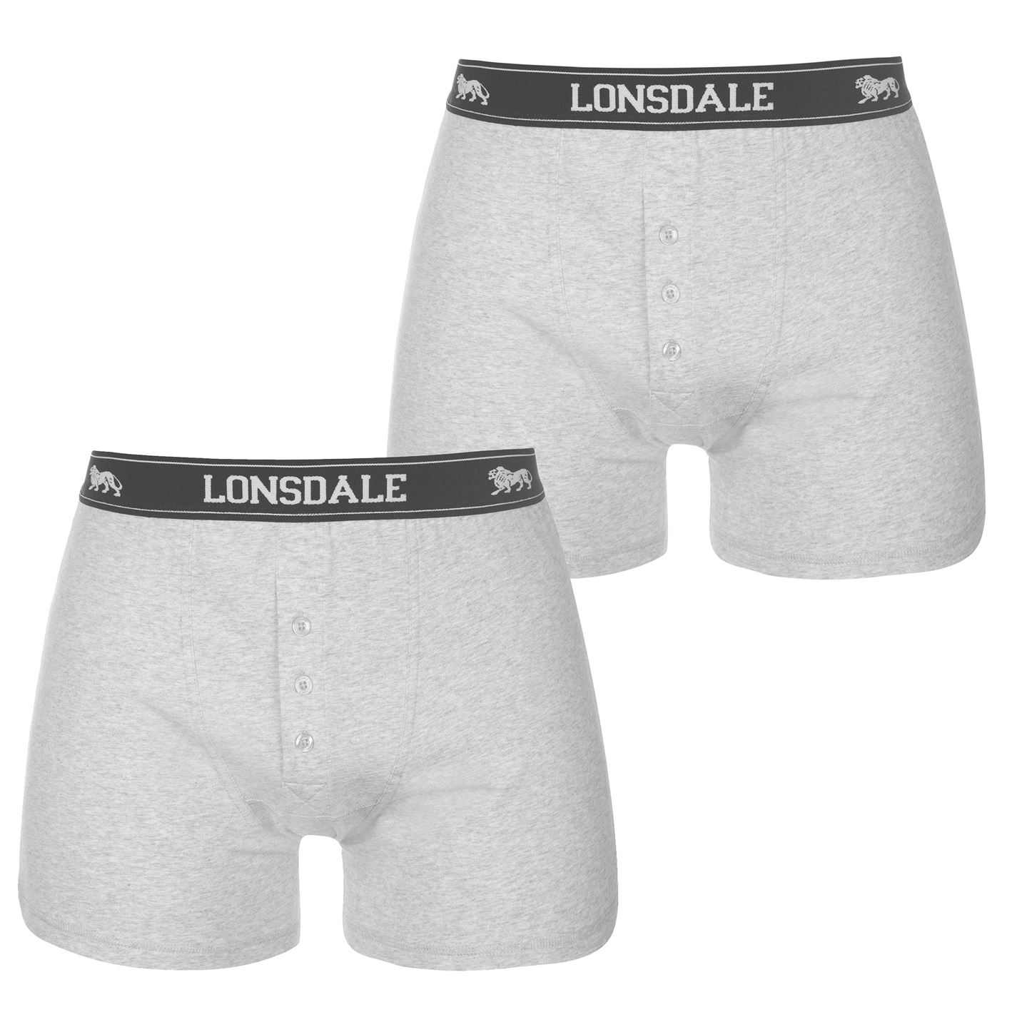 Lonsdale Mens 2 Pack Cotton Boxers
