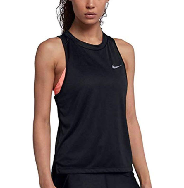 Nike Women's Black Dry Miler Running Racer Tank Vest