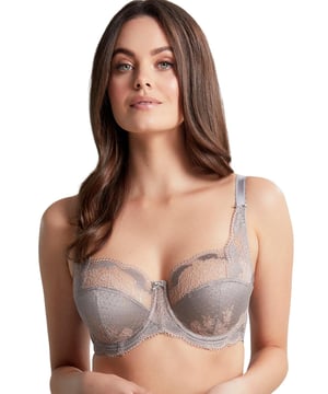 2pk Sheer Lace Bras Full Cup Underwired Non-Padded Multipack Grey