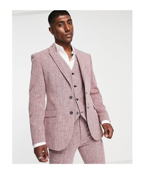 ASOS DESIGN cropped lace up suit jacket in brown