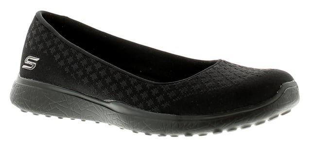 Skechers Microburst One Up Womens Ladies Flats Shoes Black