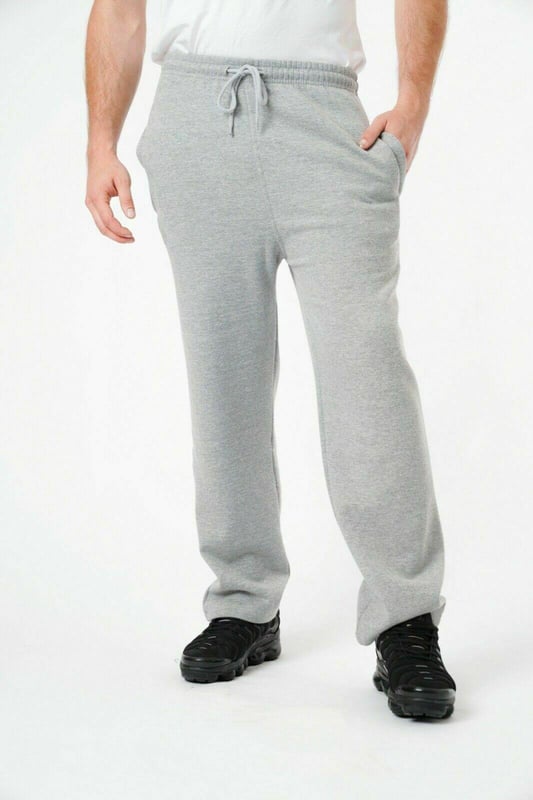 Mens Open Hem Joggers With Zip Pockets In Grey