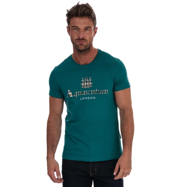 Aquascutum Signature Check Logo Green T-Shirt