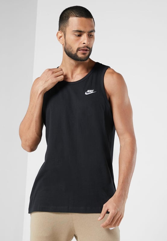 Nike Mens Athletic Gym Casual Vest Tank Top in Black
