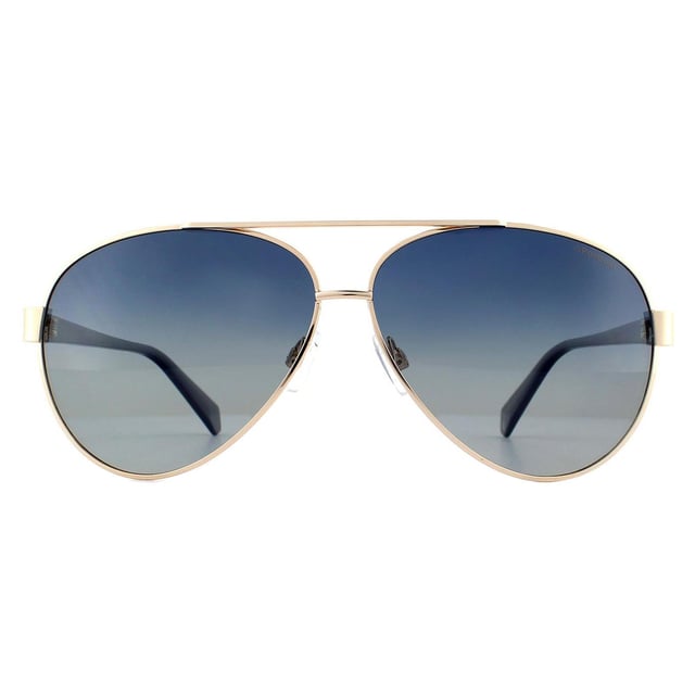 Polaroid Aviator Womens Light Gold Blue Gradient Polarized Sunglasses