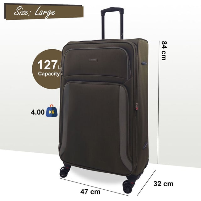 Soft 3 pcs Luggage 8 Wheel Light Travel Suitcase Set