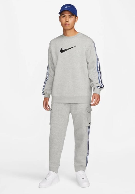 Nike Mens Fleece Sportswear Crew Neck Tracksuit in Grey