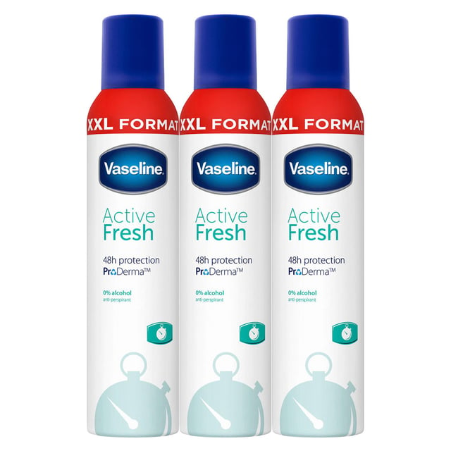 Vaseline ProDerma Anti Perspirant Deodorant For Women, Active Fresh, 3 Pk,  250ml