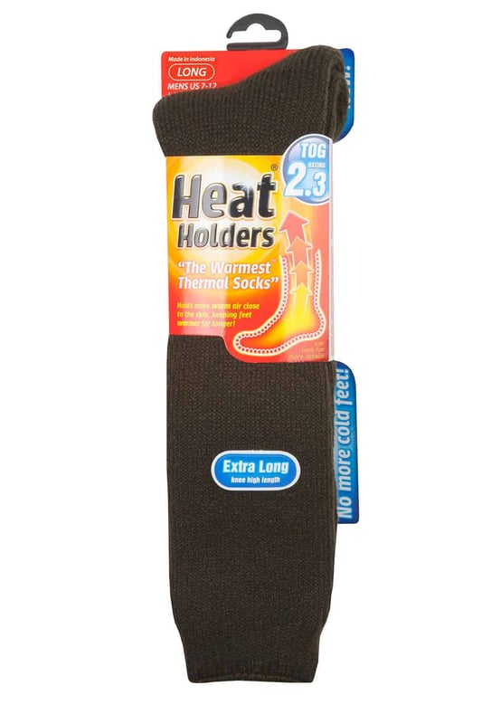 Heat Holders - Mens Extra Long Thick Thermal Knee High Socks 6-11 UK